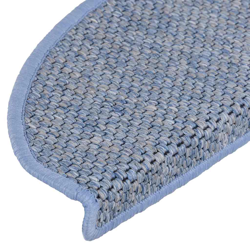 Treppenmatten Selbstklebend Sisal-Optik 15 Stk. 65x21x4 cm Blau