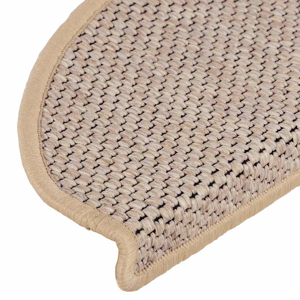 Treppenmatten Selbstklebend Sisal 15 Stk. 65x21x4 cm Hellbeige