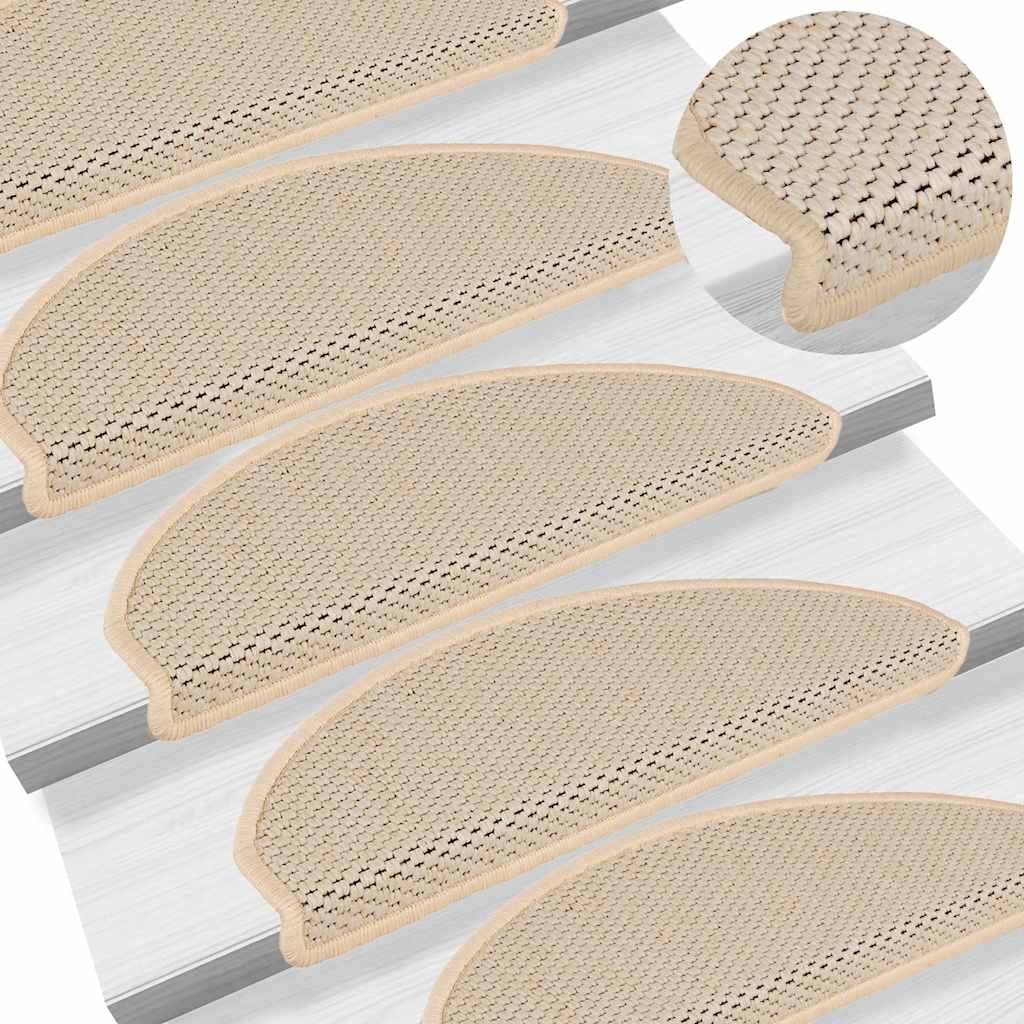 Treppenmatten Selbstklebend Sisal-Look 15 Stk. 65x21x4 Berber