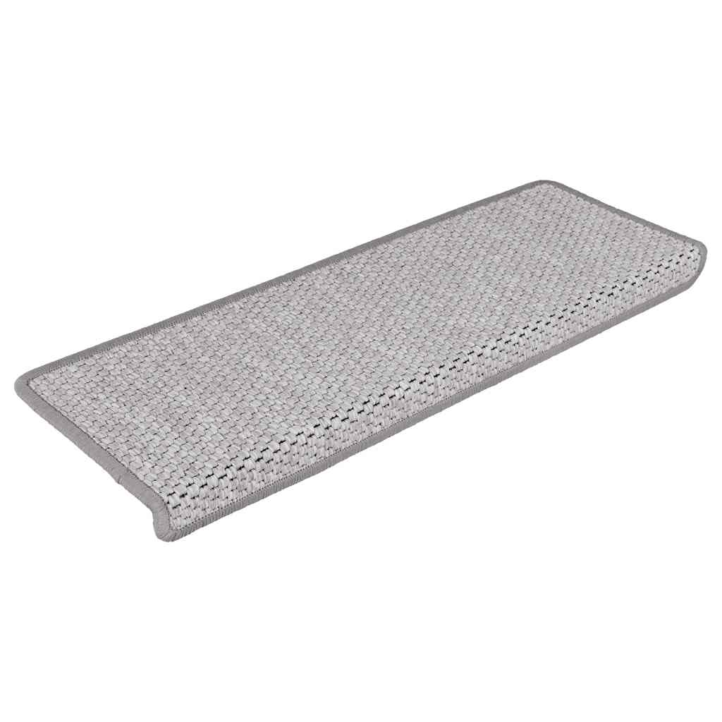 Treppenmatten Selbstklebend Sisal-Look 15 Stk. 65x21x4 Platina