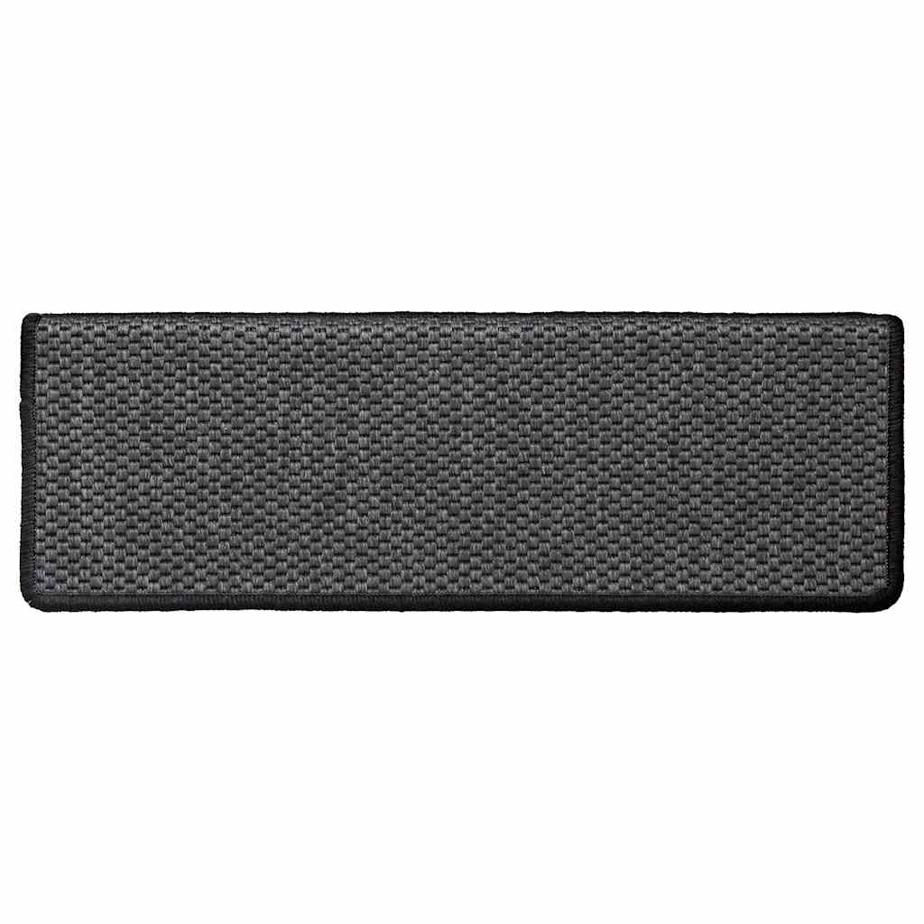 Treppenmatten Selbstklebend Sisal 15 Stk. 65x21x4 cm Anthrazit