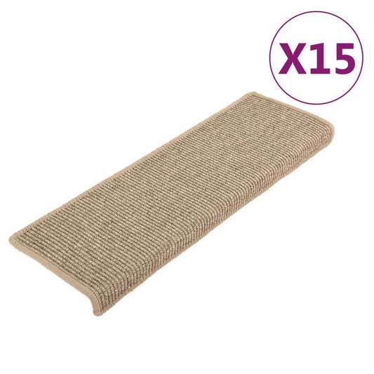 Stufenmatten 15 Stk. 65x21x4 cm Dunkelbeige Rechteckiger Rand
