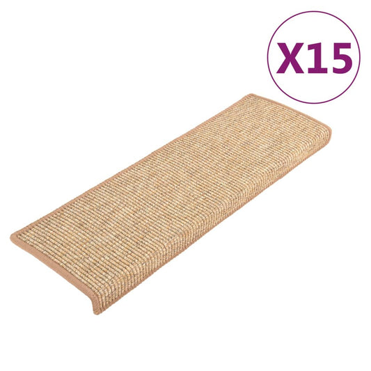 Stufenmatten 15 Stk. 65x21x4 cm Hellbraun Rechteckiger Rand