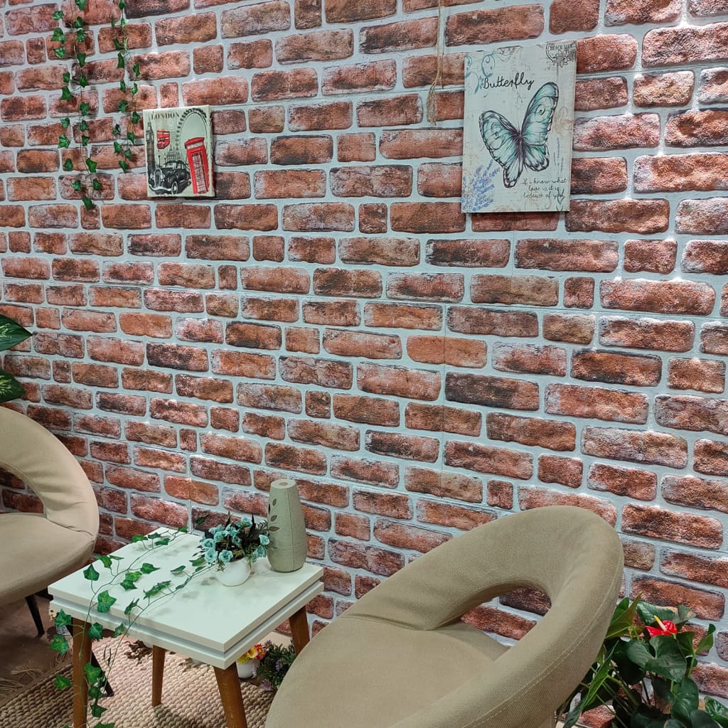 3D vægpaneler 10 stk Mørkebrun murstenslook EPS