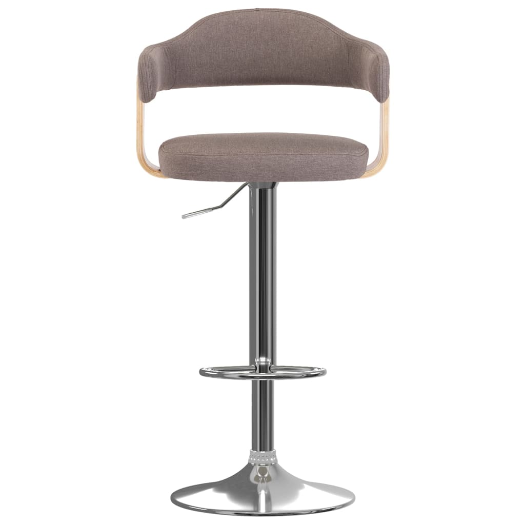2 stk barstole bøjet træ og stof taupe