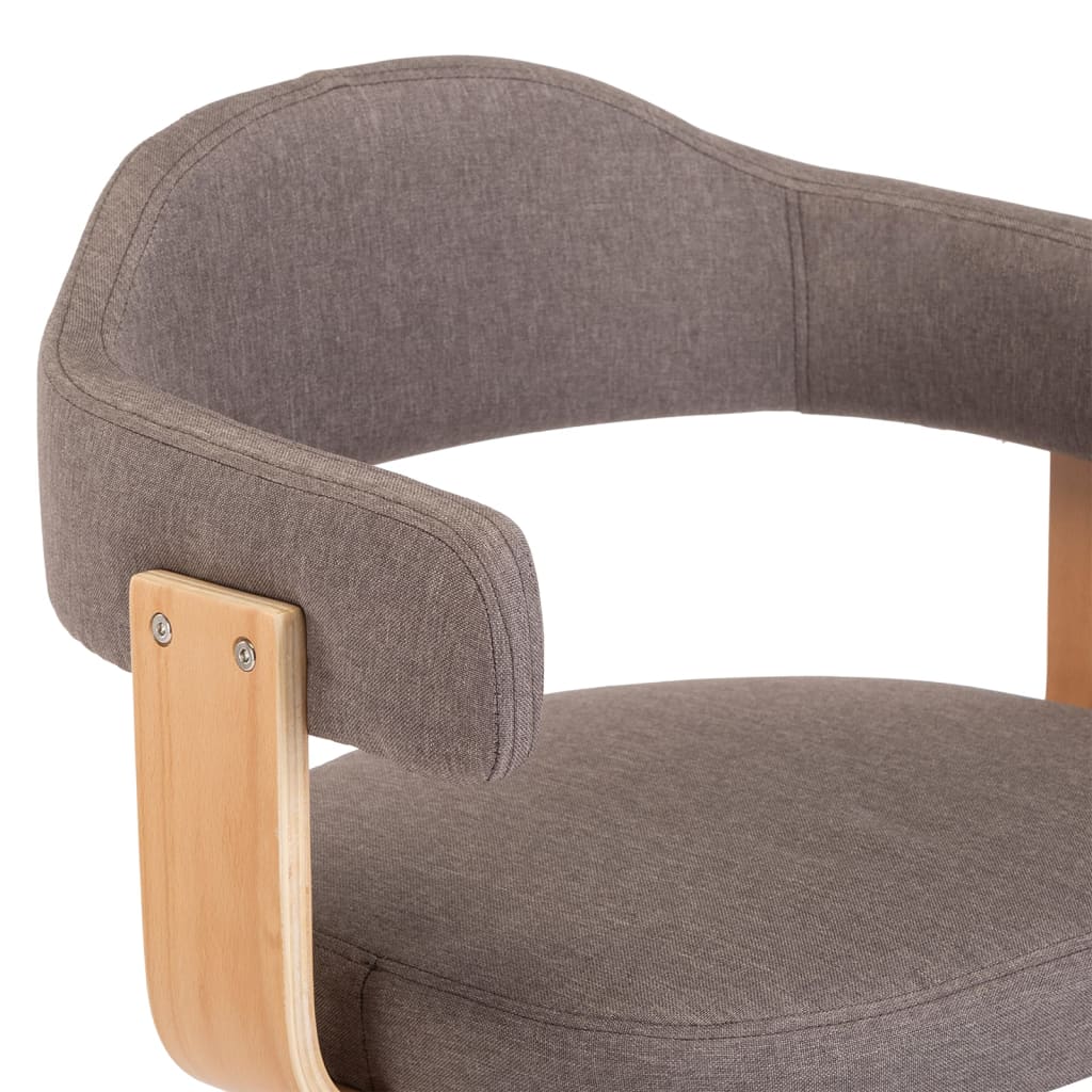 2 stk barstole bøjet træ og stof taupe