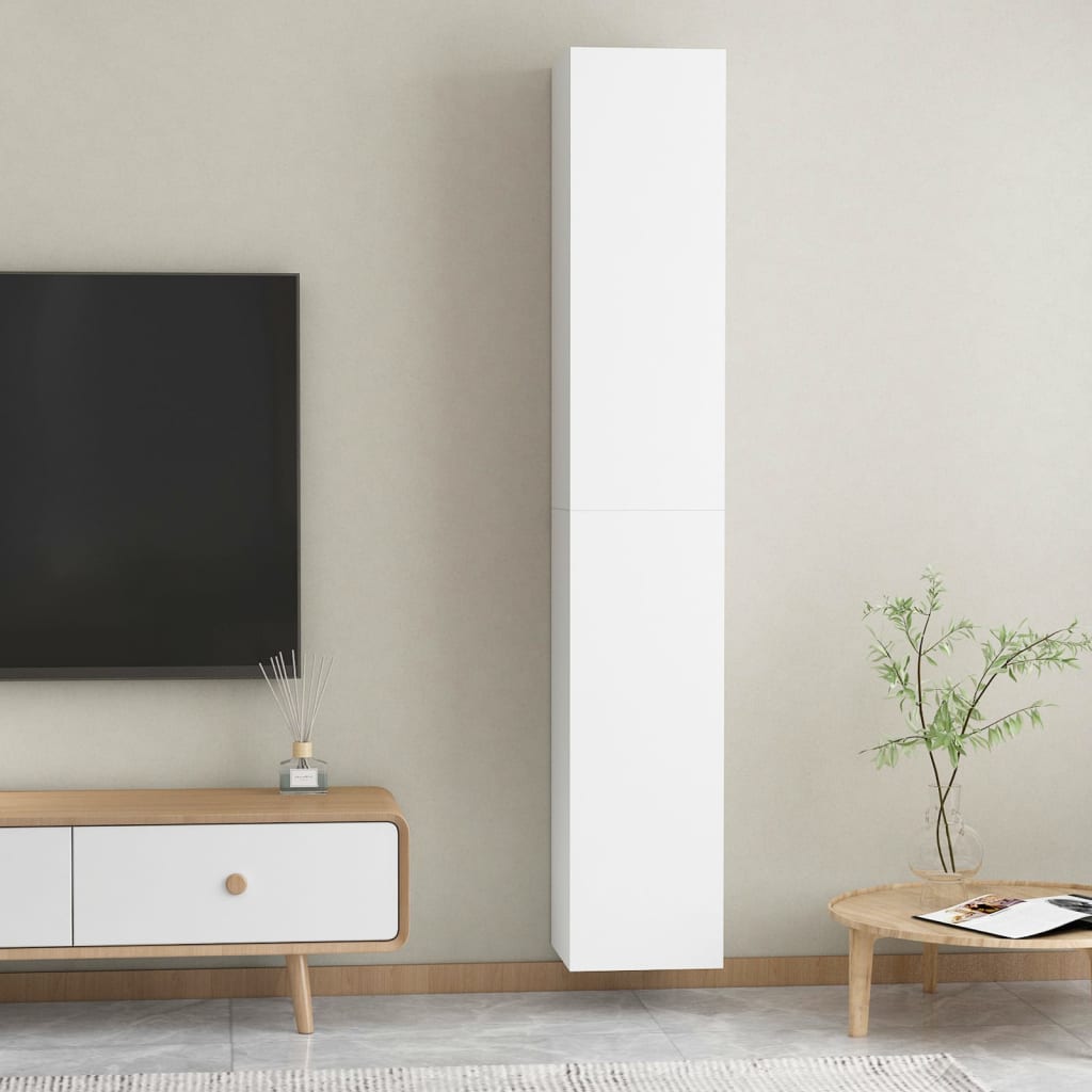 TV-Schränke 2 Stk. Weiß 30,5x30x90 cm Holzwerkstoff