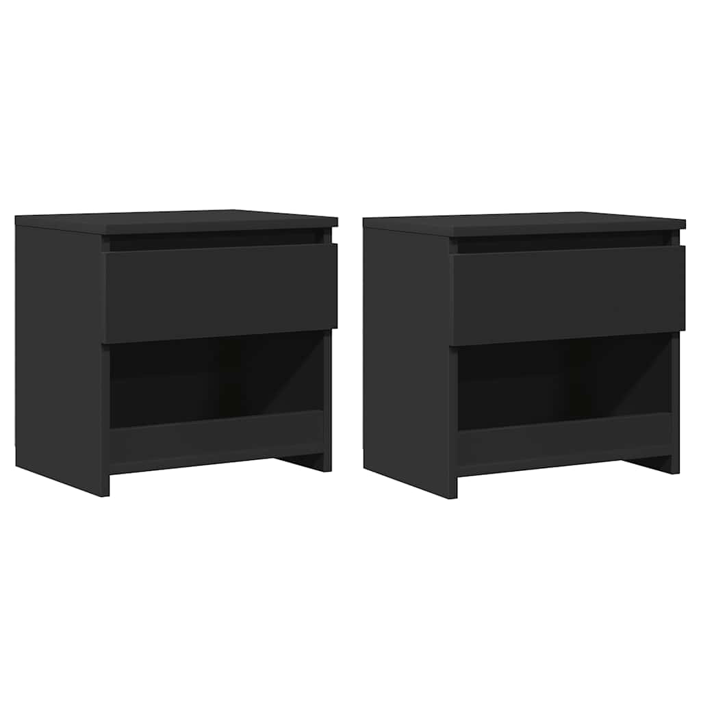 Nachttische 2 Stk. Schwarz 40x30x39 cm Holzwerkstoff