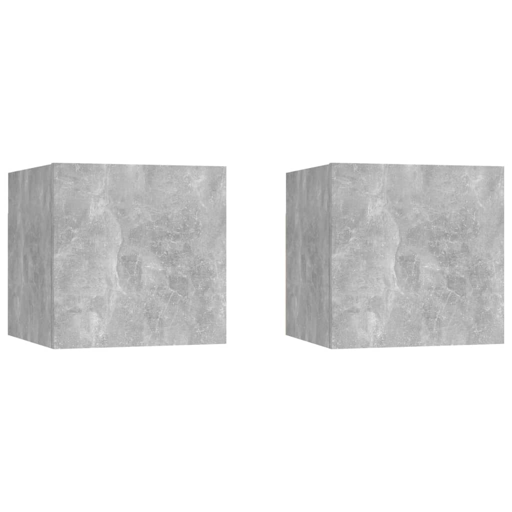TV overskabe 2 stk Betongrå 30,5x30x30 cm