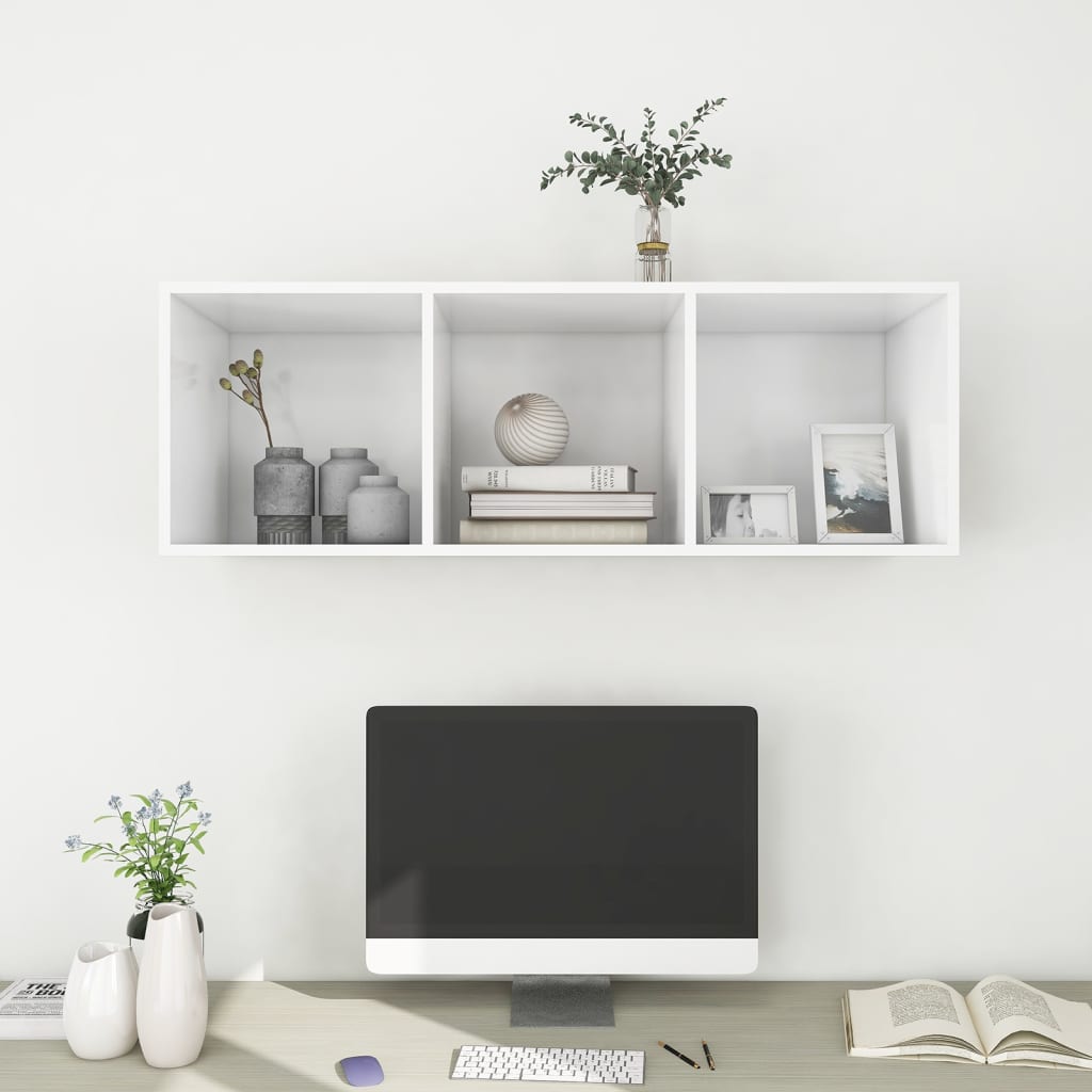 TV-Wandschrank Weiß 37x37x107 cm Holzwerkstoff