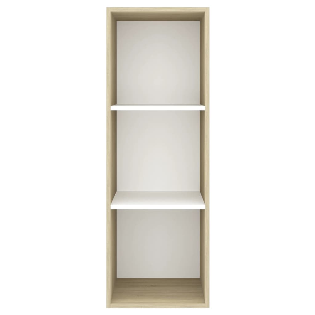TV-Wandschrank Sonoma-Eiche und Weiß 37x37x107 cm Holzwerkstoff