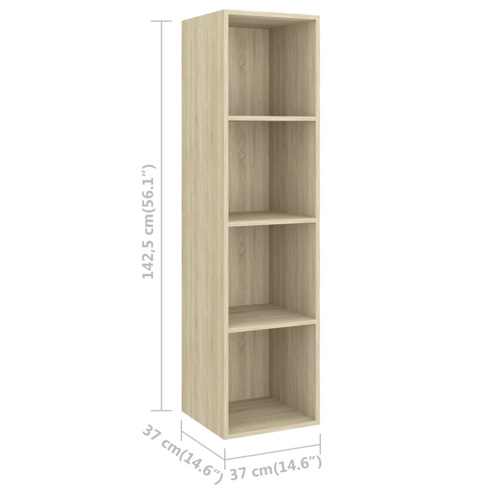 TV vægskab Sonoma eg 37x37x142,5 cm træmateriale