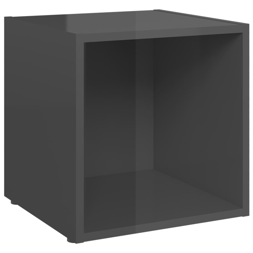 TV-skabe 4 stk højglans grå 37x35x37 cm træmateriale