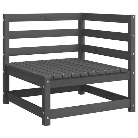 2-tlg. Garten-Lounge-Set mit Kissen Grau Kiefer Massivholz