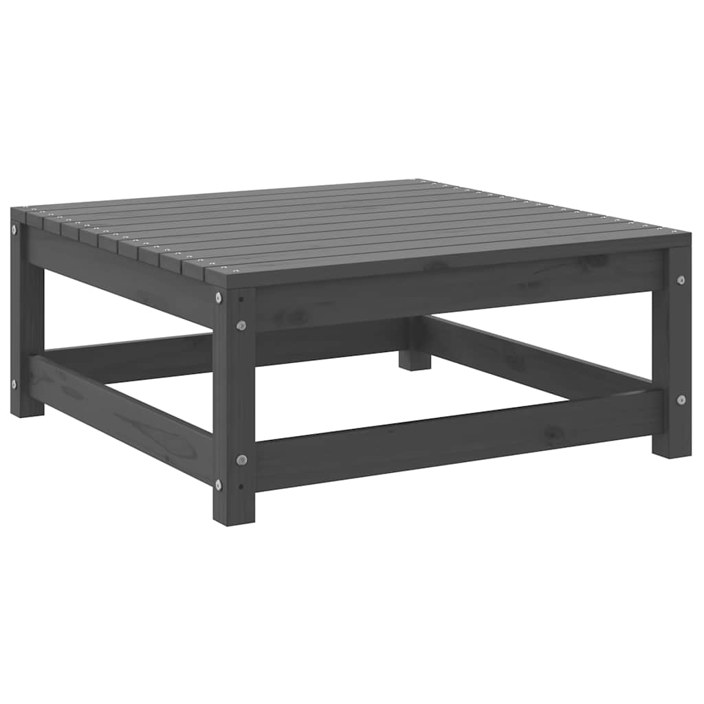 2-tlg. Garten-Lounge-Set mit Kissen Grau Kiefer Massivholz