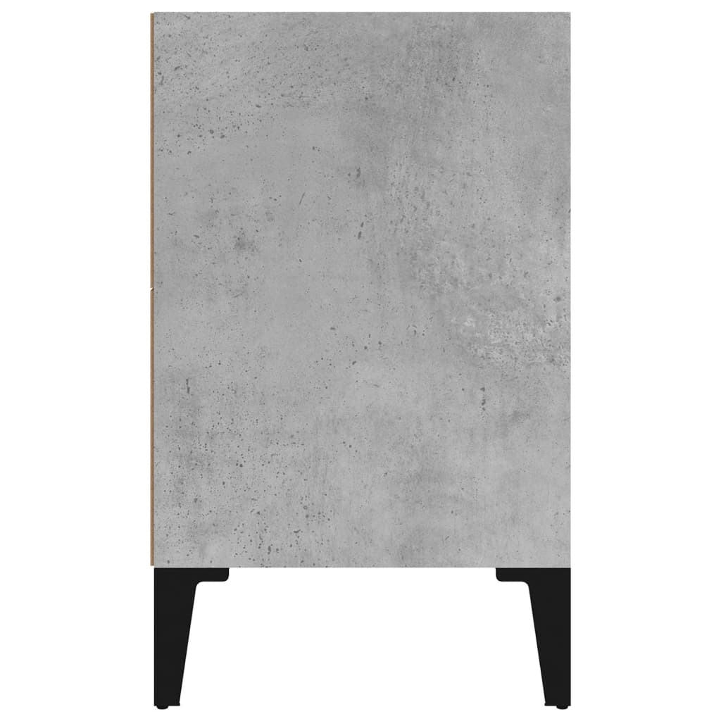 Nachttisch mit Metallbeinen Betongrau 40x30x50 cm