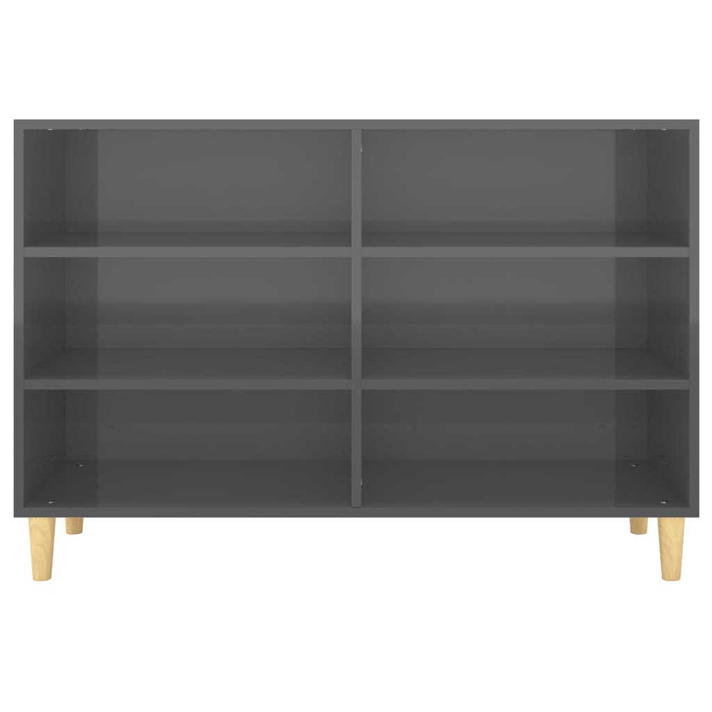 Skænk Højglans Grå 103,5x35x70 cm Træmateriale