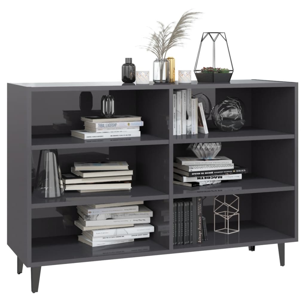Sideboard Hochglanz-Grau 103,5x35x70 cm Holzwerkstoff
