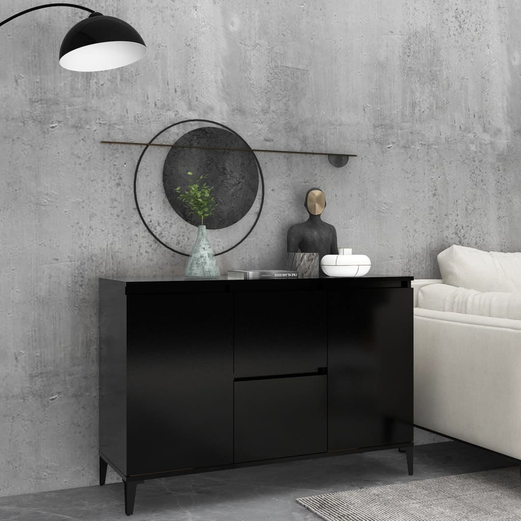 Sideboard Schwarz 102x35x70 cm Holzwerkstoff