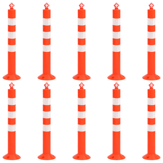 Absperrpfosten 10 Stk. mit Kette 75 cm PE