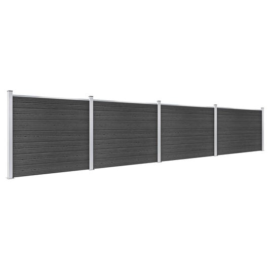 Zaunelement Set WPC 699x146 cm Grau