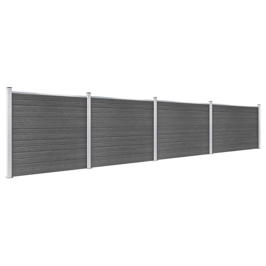 Zaunelement Set WPC 699x146 cm Schwarz