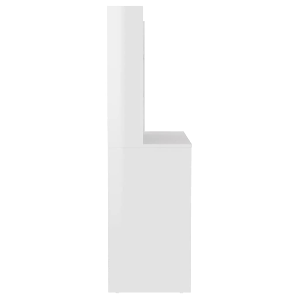 Toiletbord LED Belysning 100x40x135 cm MDF Blank Hvid