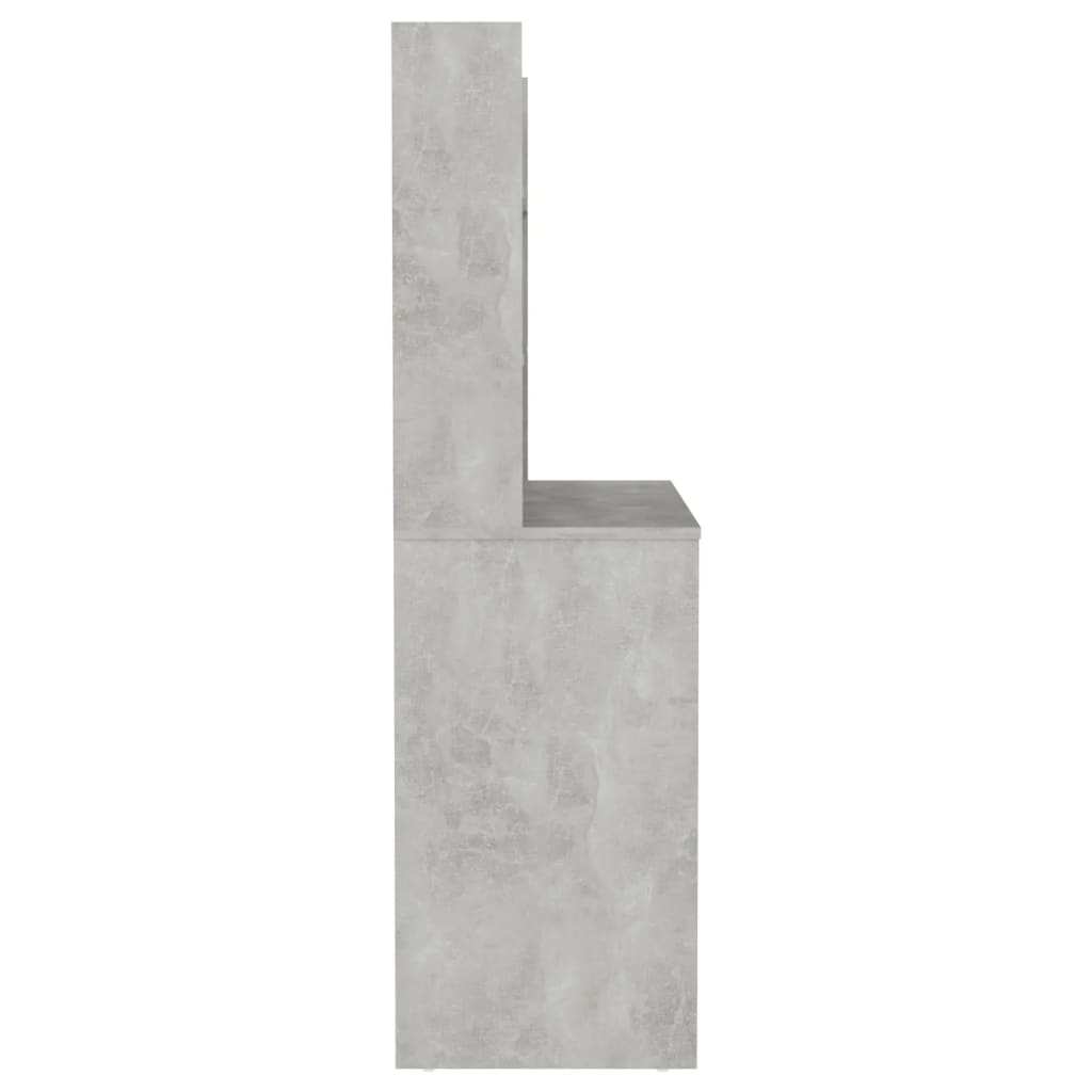 Toiletbord med LED-belysning 100x40x135 cm MDF betongrå