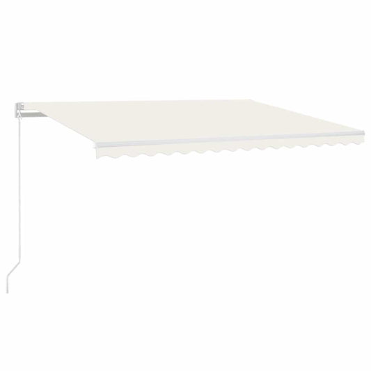 Markise Manuell Einziehbar mit LED 400x300 cm Creme