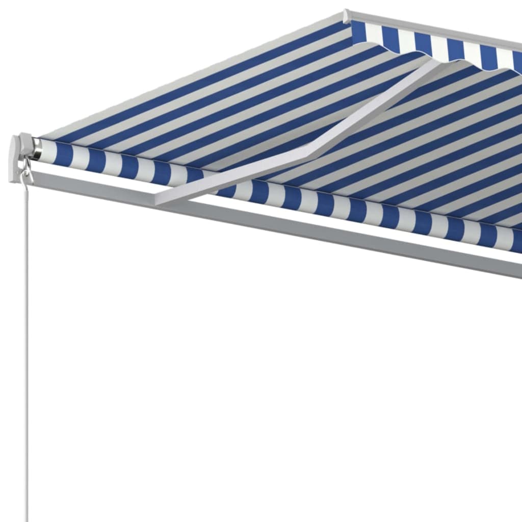 Markise Manuell Einziehbar 600x350 cm Blau und Weiß