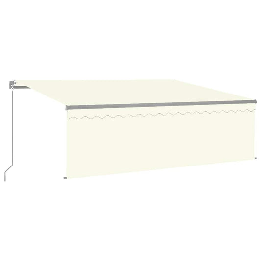 Markise Manuell Einziehbar mit Rollo & LED 4x3 m Creme