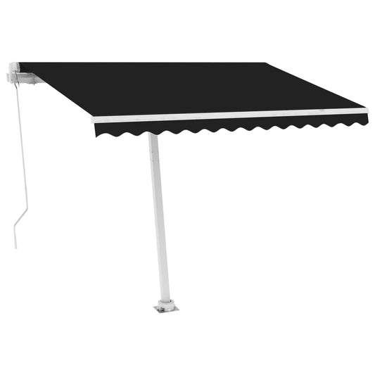 Markise Manuell Einziehbar mit LED 300x250 cm Anthrazit