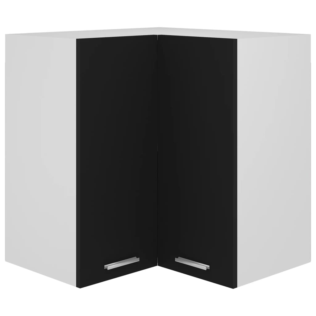 Eckhängeschrank Lyon Schwarz 57x57x60 cm Holzwerkstoff
