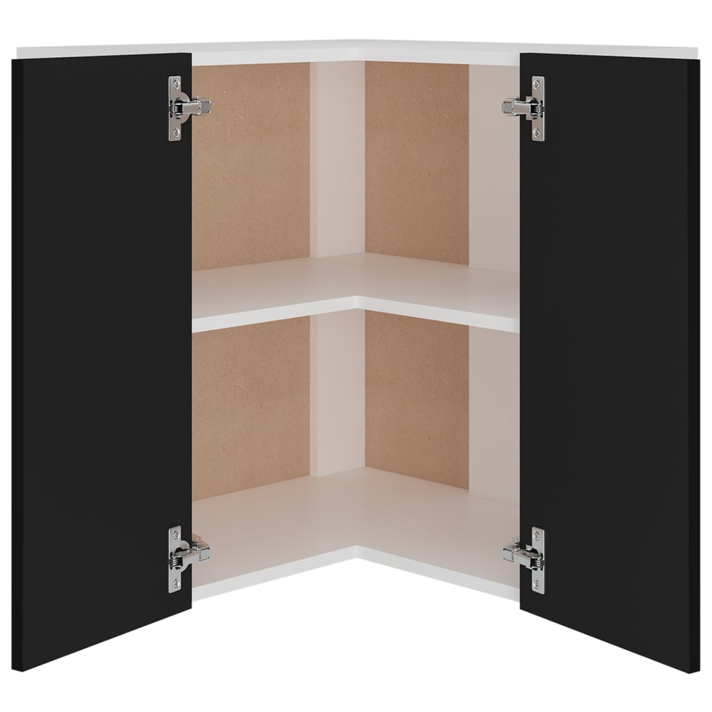 Eckhängeschrank Lyon Schwarz 57x57x60 cm Holzwerkstoff