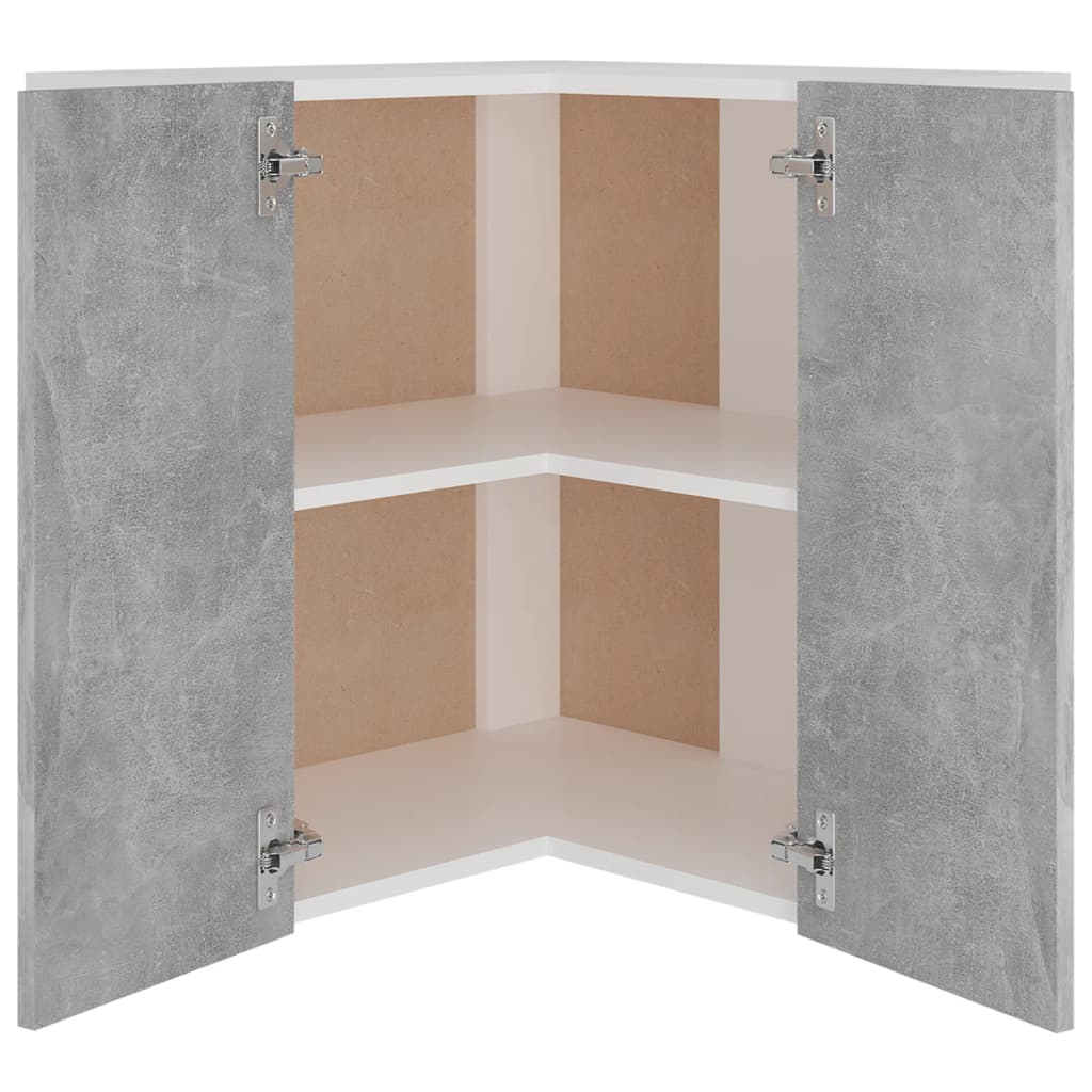 Eckhängeschrank Lyon Betongrau 57x57x60 cm Holzwerkstoff