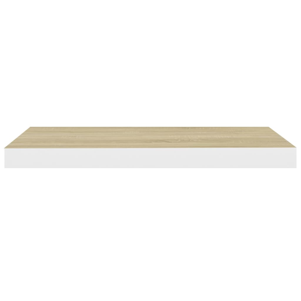 Schweberegale 4 Stk. Eichen-Optik und Weiß 60x23,5x3,8 cm MDF