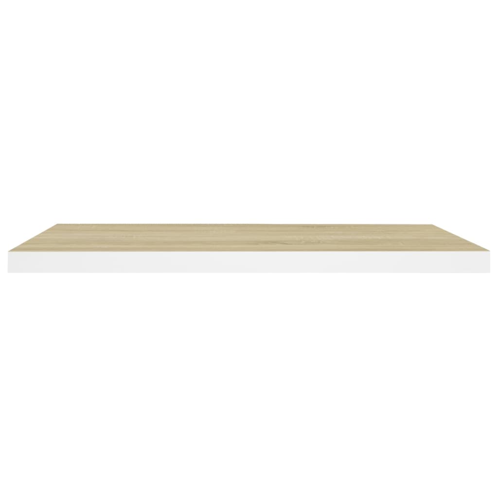 Schweberegal Eichen-Optik und Weiß 80x23,5x3,8 cm MDF