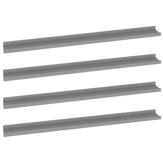 Wandregale 4 Stk. Grau 100x9x3 cm