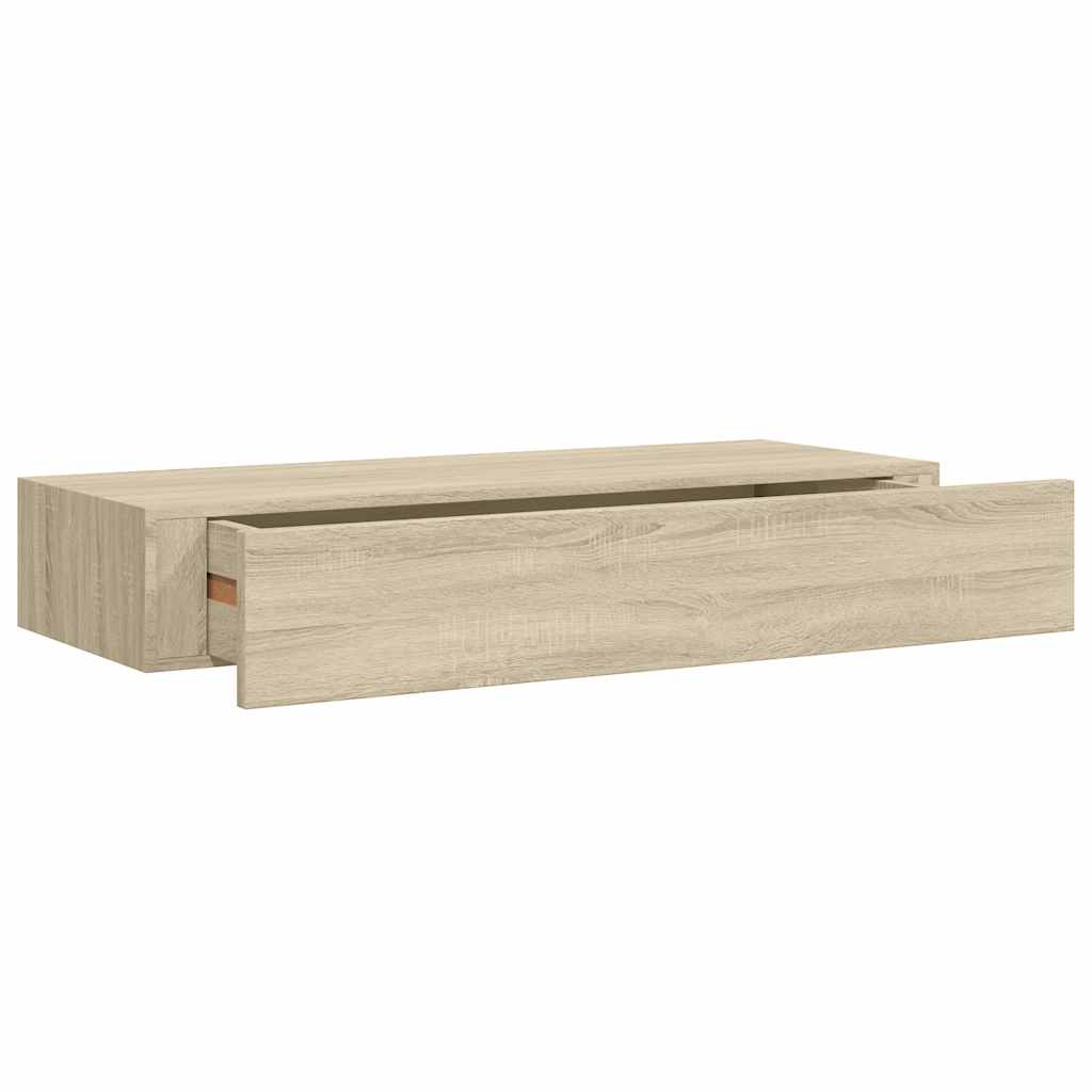 Wandregale mit Schubladen 2 Stk. Eichen-Optik 60x23,5x10 cm MDF