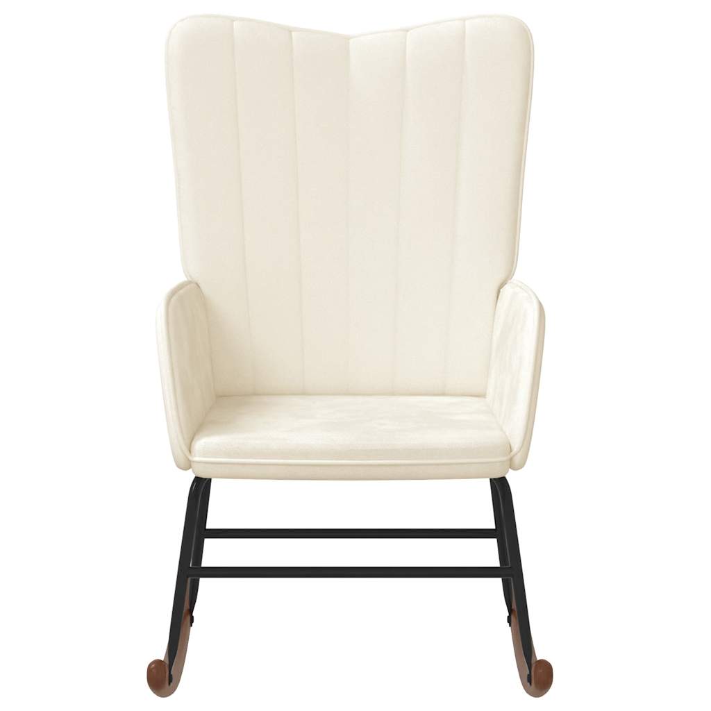 Schaukelstuhl Samt Creme