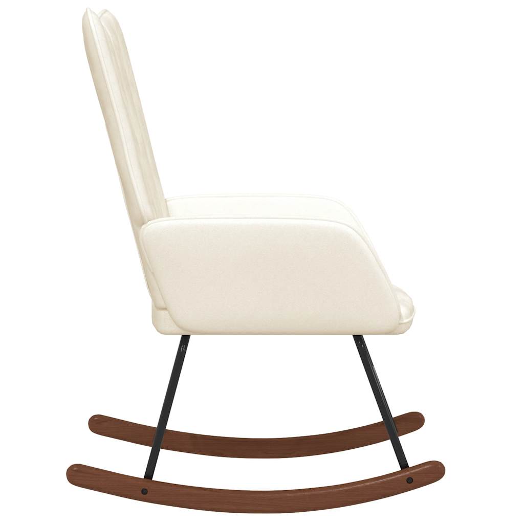 Schaukelstuhl Samt Creme