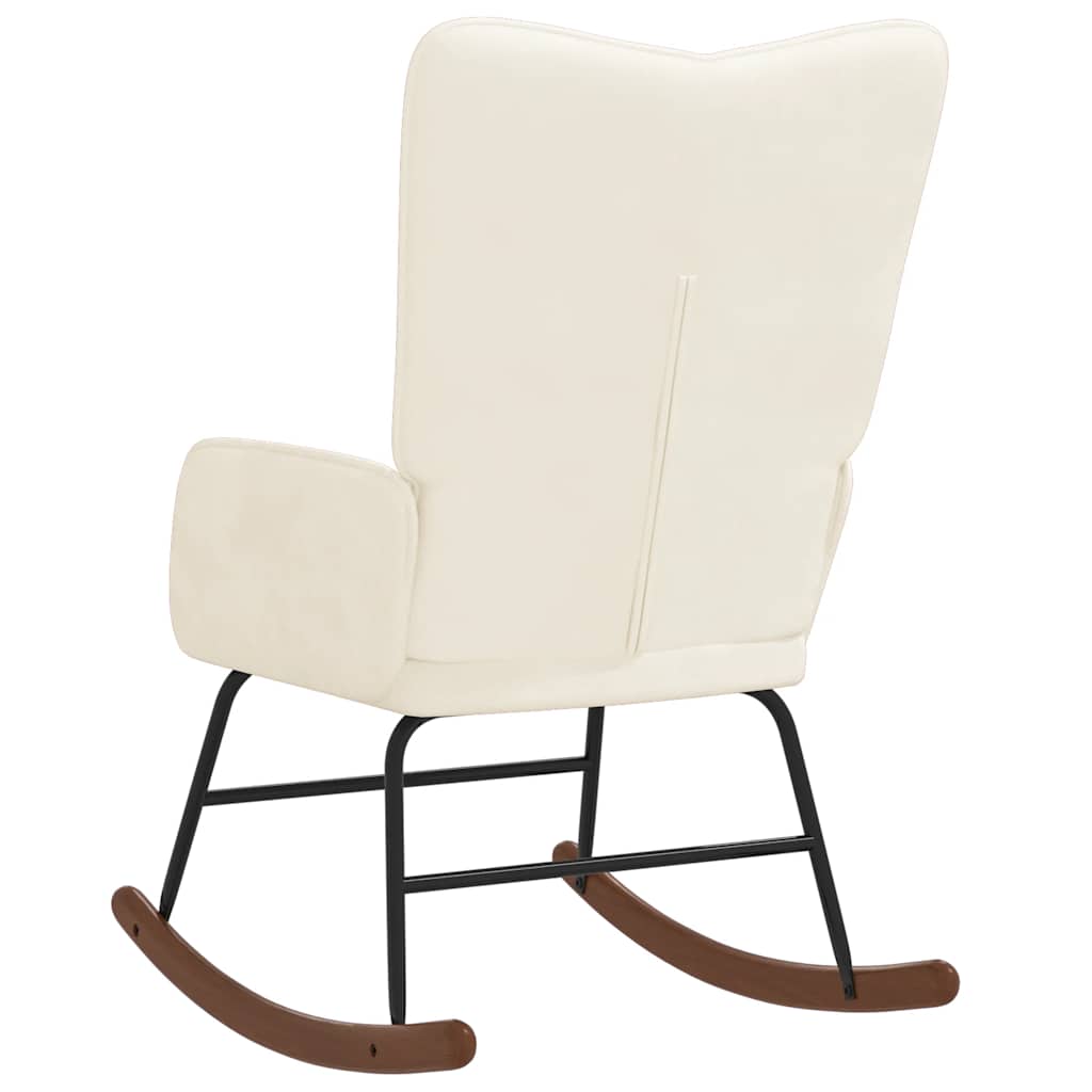 Schaukelstuhl Samt Creme