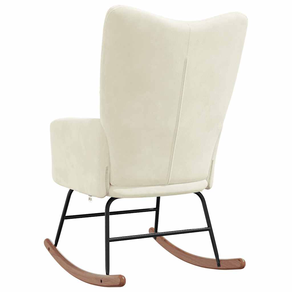 Schaukelstuhl Samt Creme