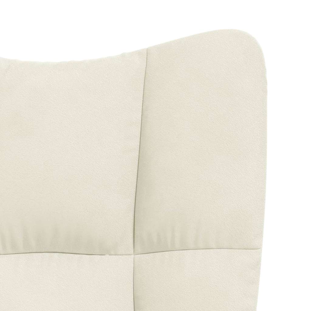 Schaukelstuhl Samt Creme