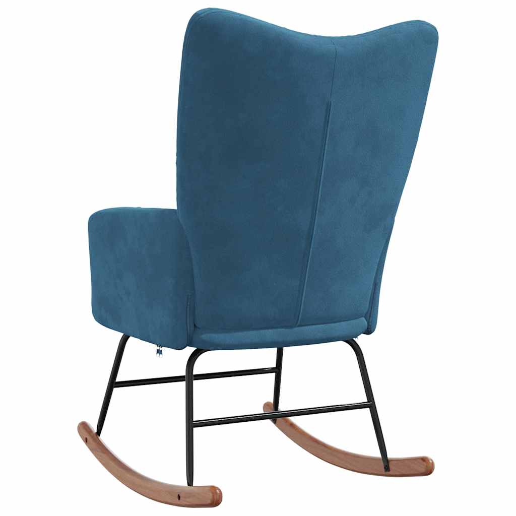 Schaukelstuhl Blau Samt