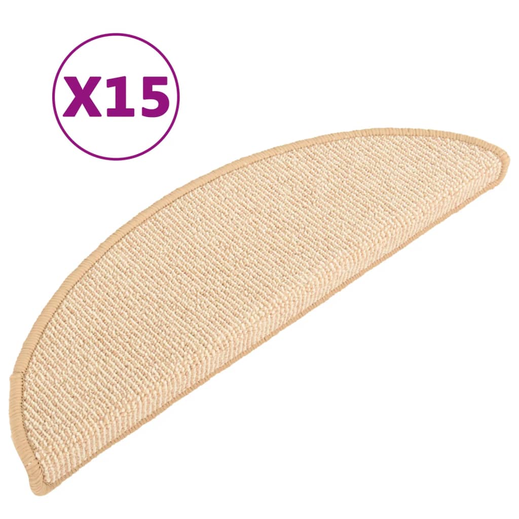 Stufenmatten 15 Stk. 56x17x3 cm Creme Halbrund