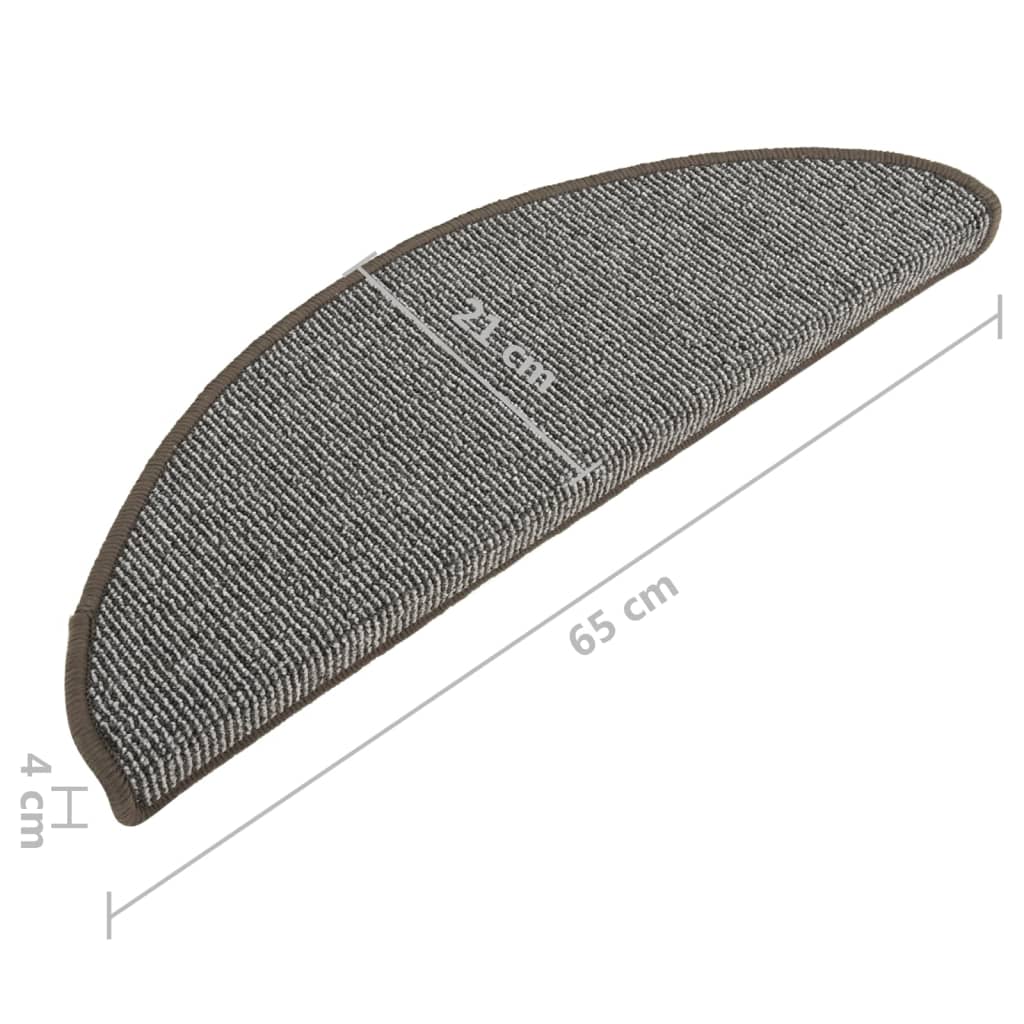 Stufenmatten 15 Stk. 65x21x4 cm Grau Halbrund Groß