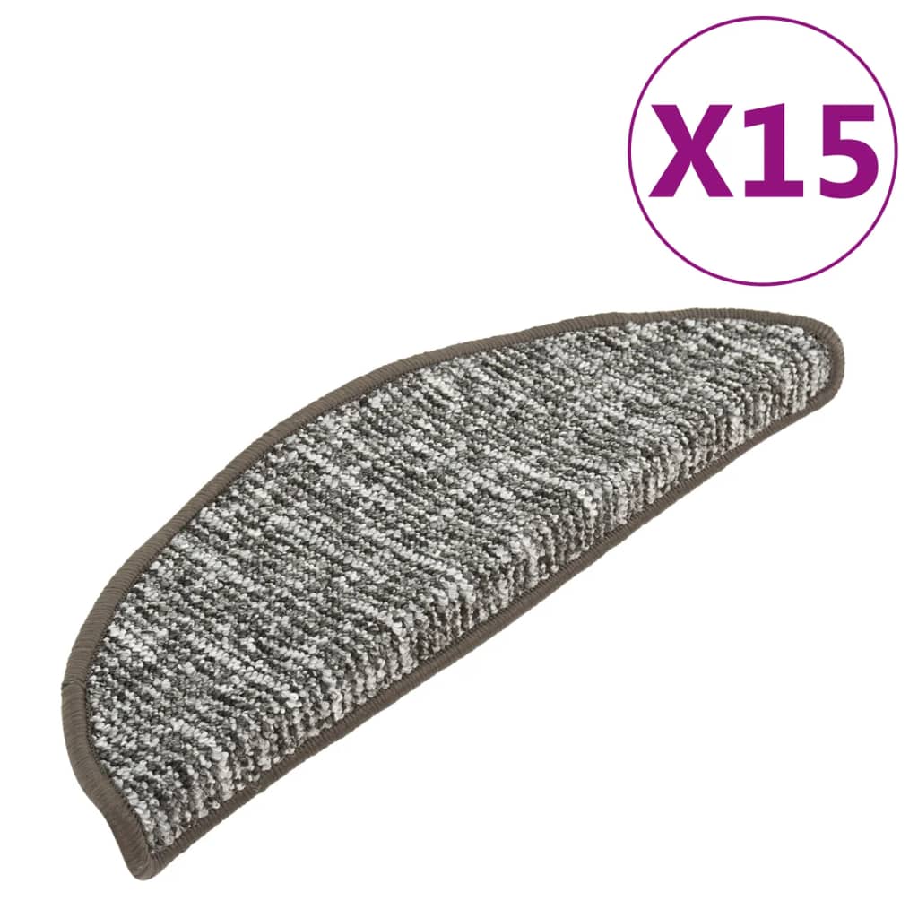 Treppenmatten 15 Stk. Anthrazit 65x21x4 cm