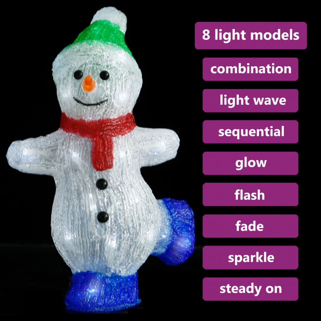 LED Julefigur Snemand Akryl Indendørs og Udendørs 30 cm