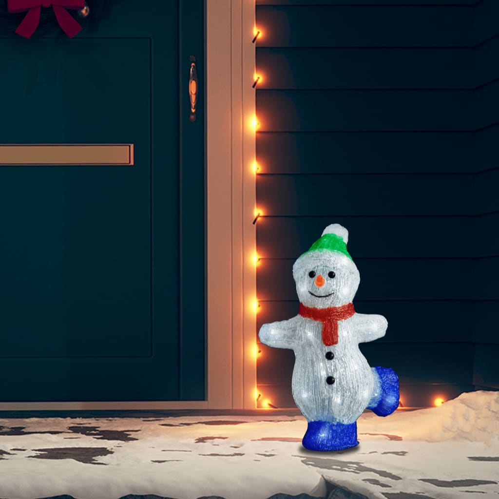 LED Julefigur Snemand Akryl Indendørs og Udendørs 30 cm